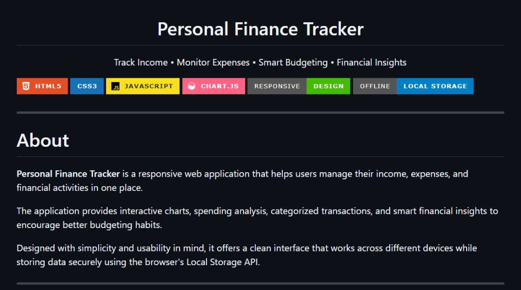 Personal Finance Tracker